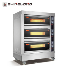 CE zertifiziert ShineLong FBK-306DE kommerziellen Hotel Küchengeräte 3 Decks Bäckerei Gas Backofen